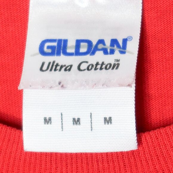 Gildan Buc-ee's Graphic T-shirt‎ Size Medium Red Born in the USA Made in Texas - Picture 3 of 6